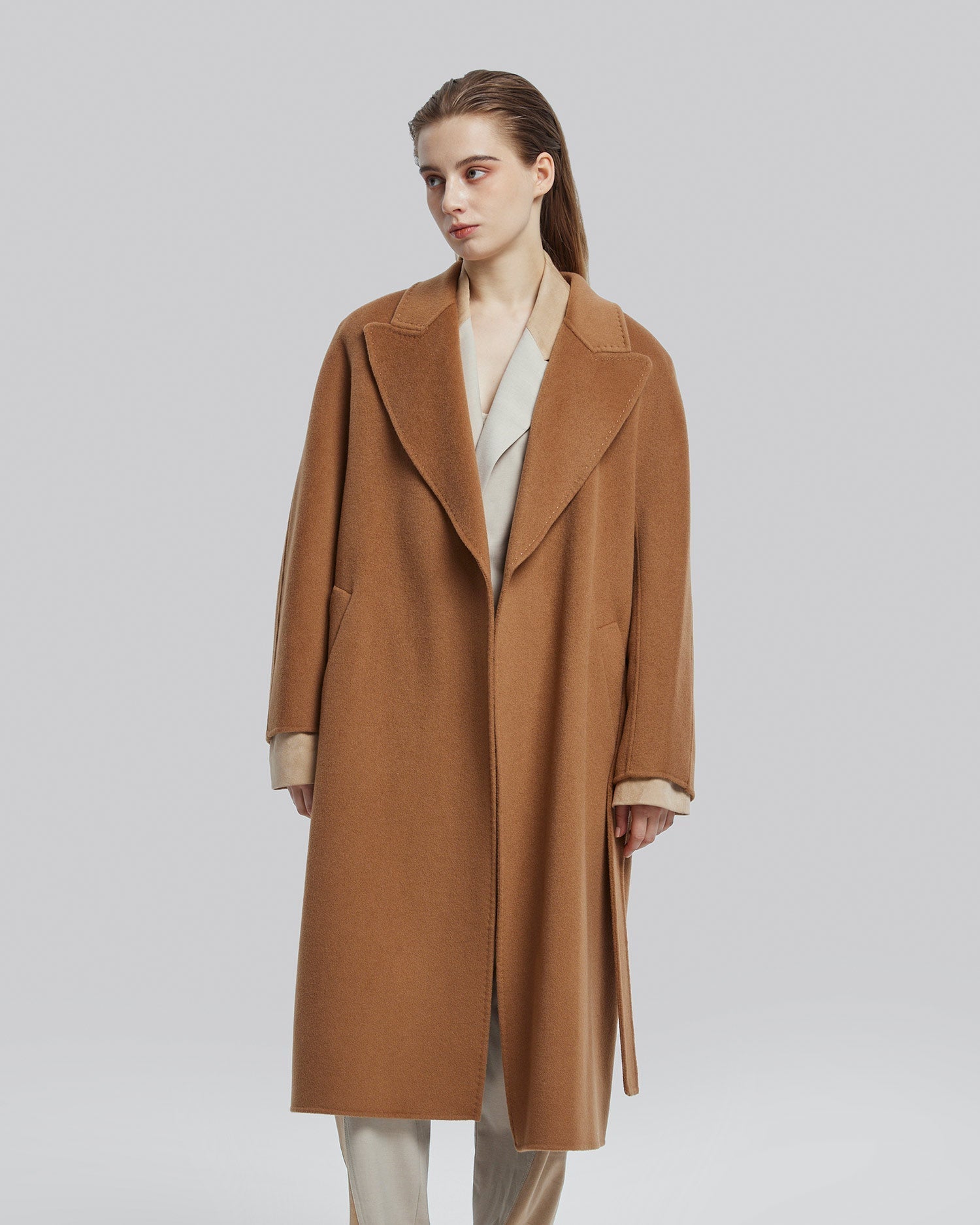 Woolen Long Wrap Coat image 1