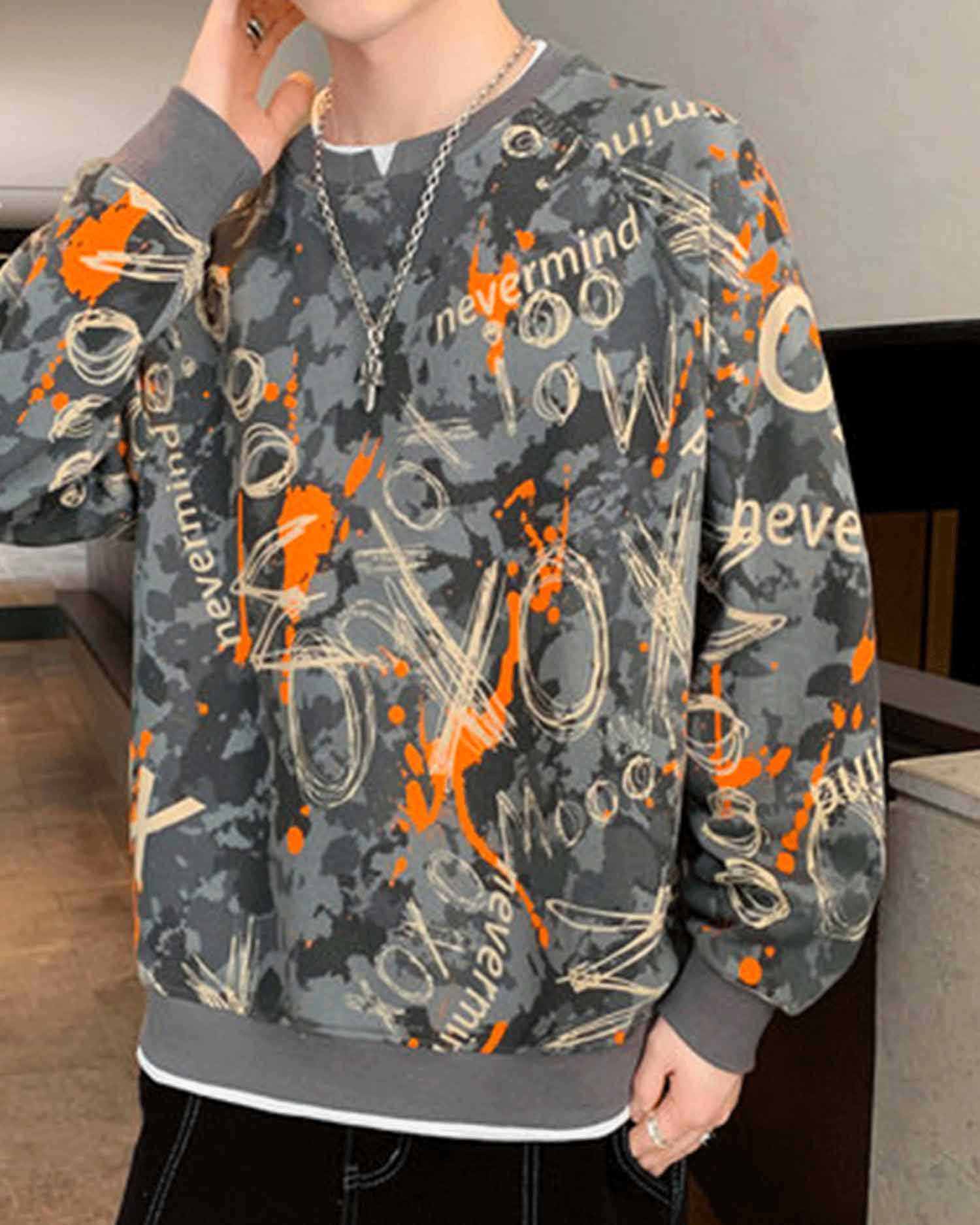 Tie-Dyed Crewneck Sweatshirt - Ash, XL image