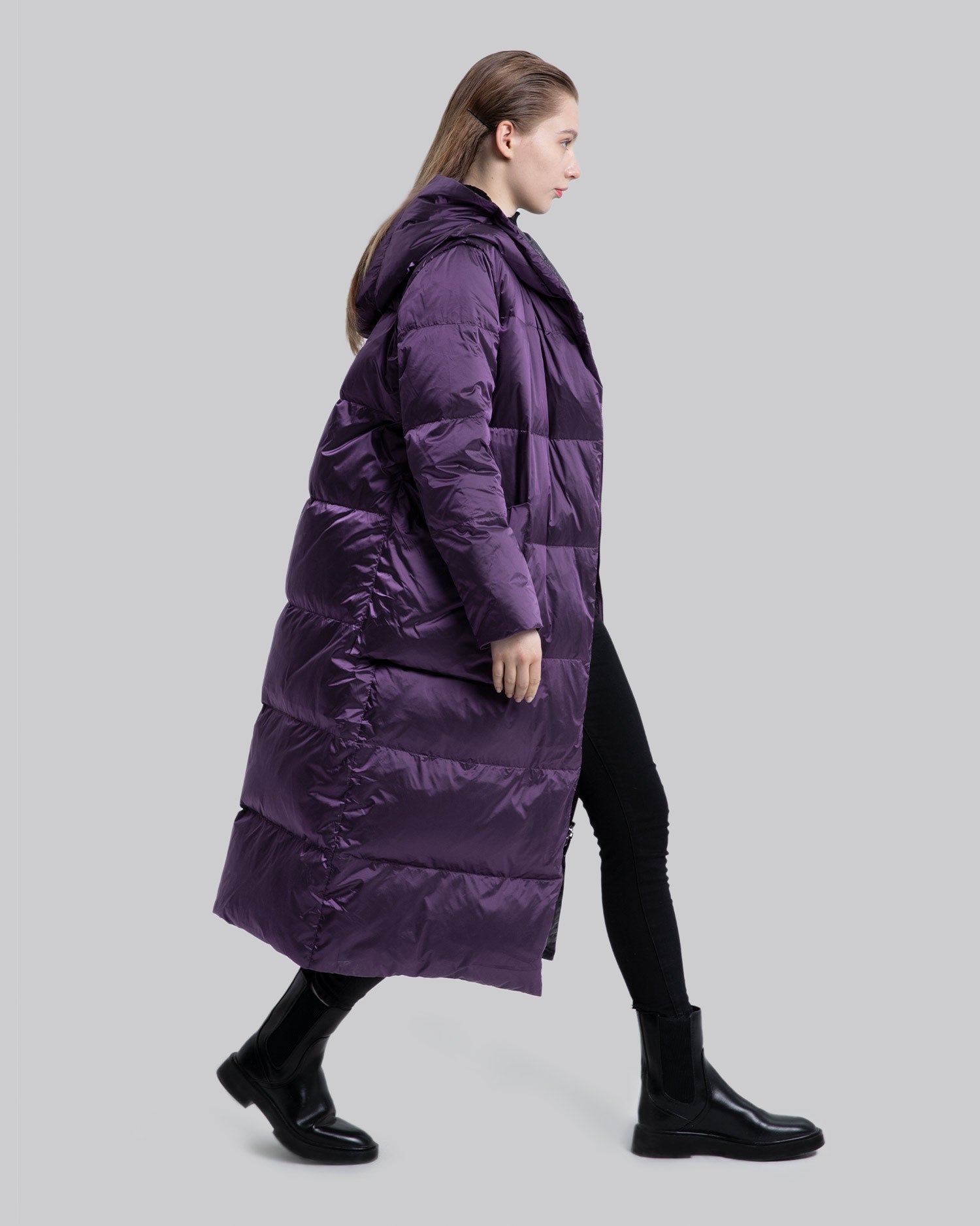 Calf-Length Hooded Jacket image 2