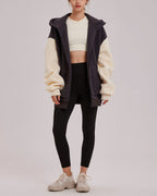 Hooded Terry Contrast Jacket - Blue Splice, M image