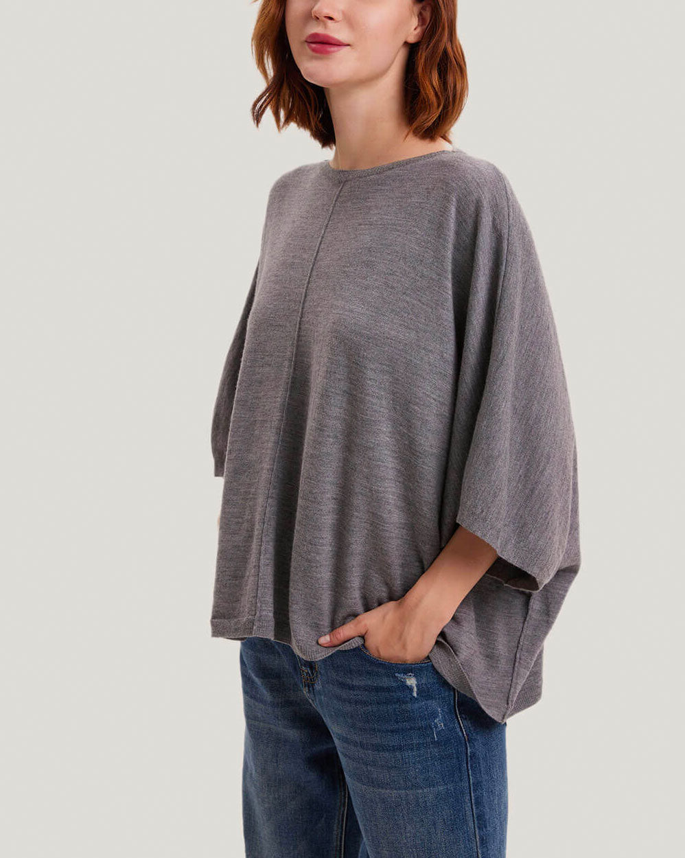 100% Merino Wool Dolman Sleeve Top image 1