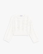 Cropped Cable Knit Sweater image 0