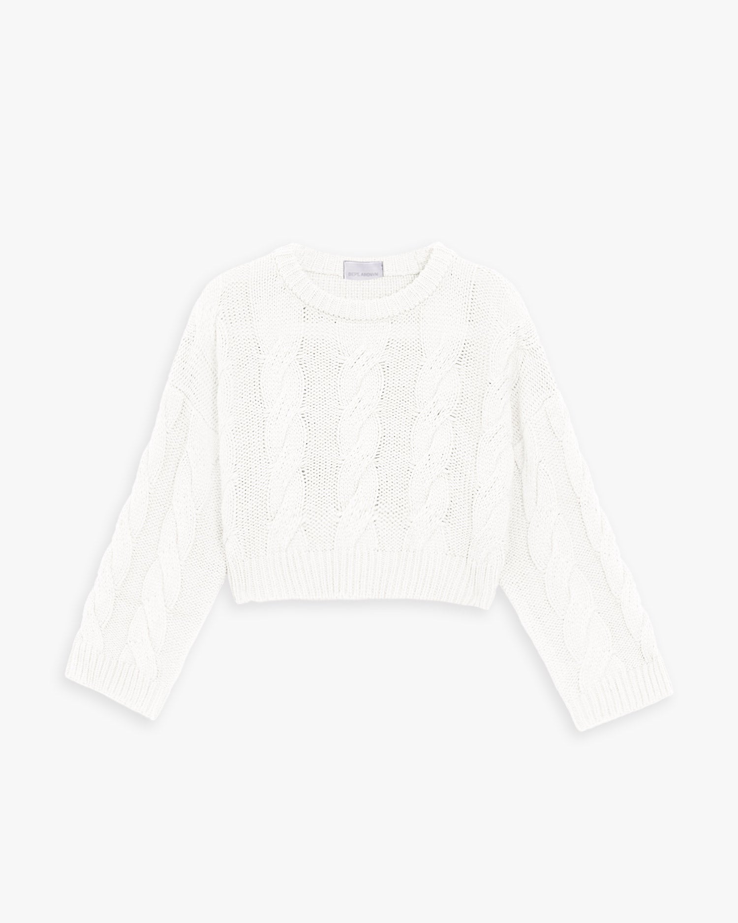 Cropped Cable Knit Sweater image 0