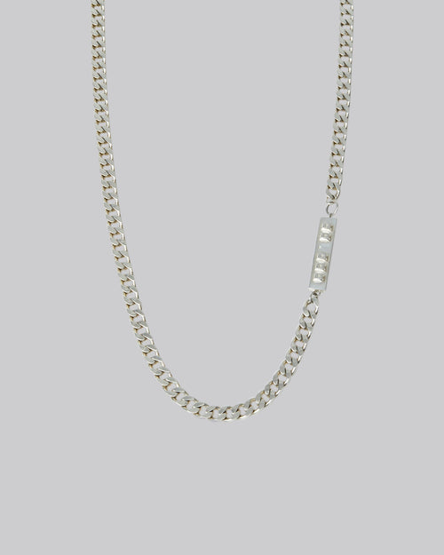 1 X Silver Bold Curb Chain with Plate image 0