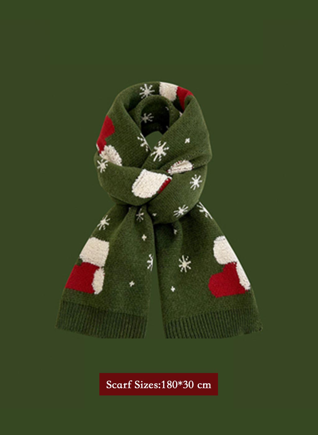 Winter Retro Warm Christmas Plaid Scarf - Turquoise Green, OS image