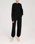 Fine-Knit 100% Wool Hoodie Set - Black, XS image