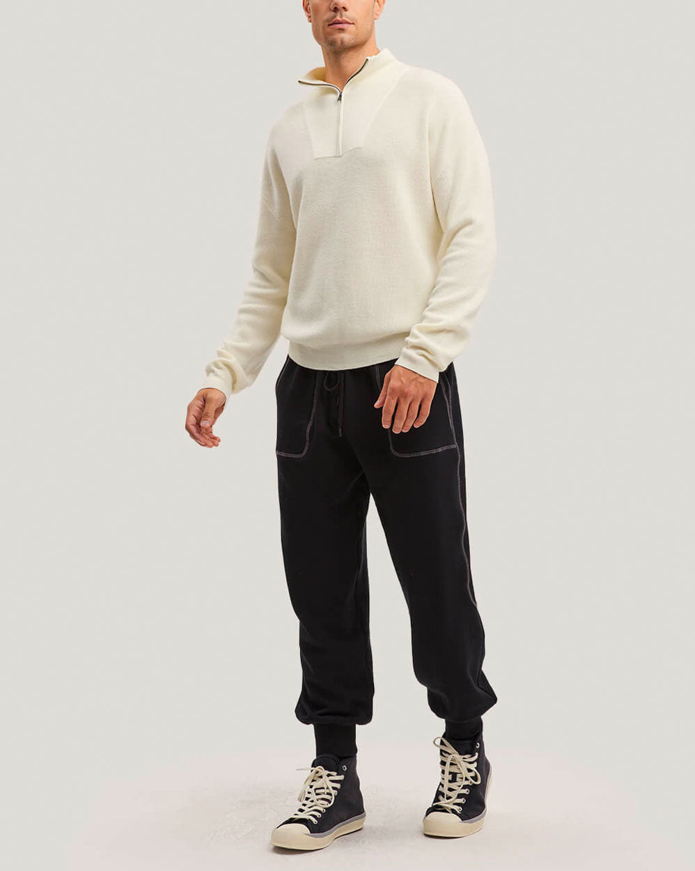 100% Merino Wool Half-Zip Sweater image 1