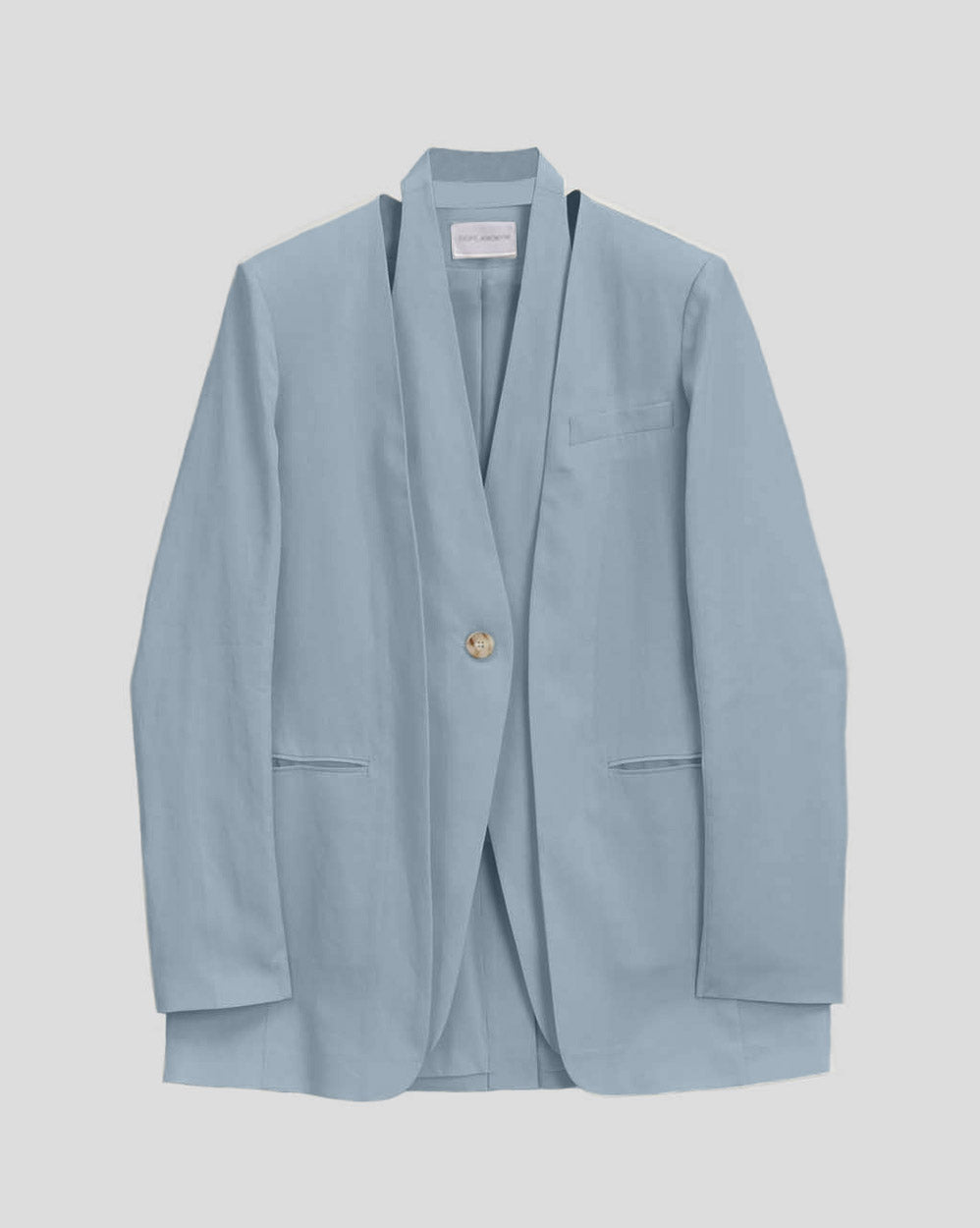 1 × Linen Layered Blazer - Baby blue, XL image