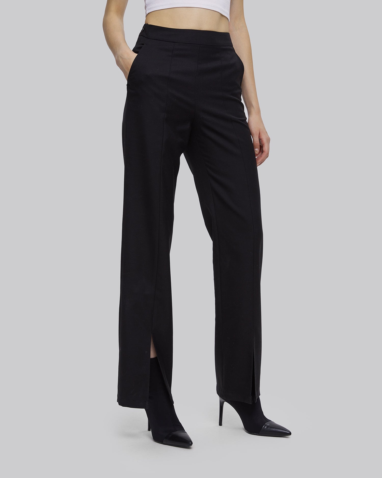 Front Slit Straight-Leg Pants image 4