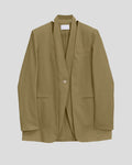 1 × Linen Layered Blazer - Mustard, XS image