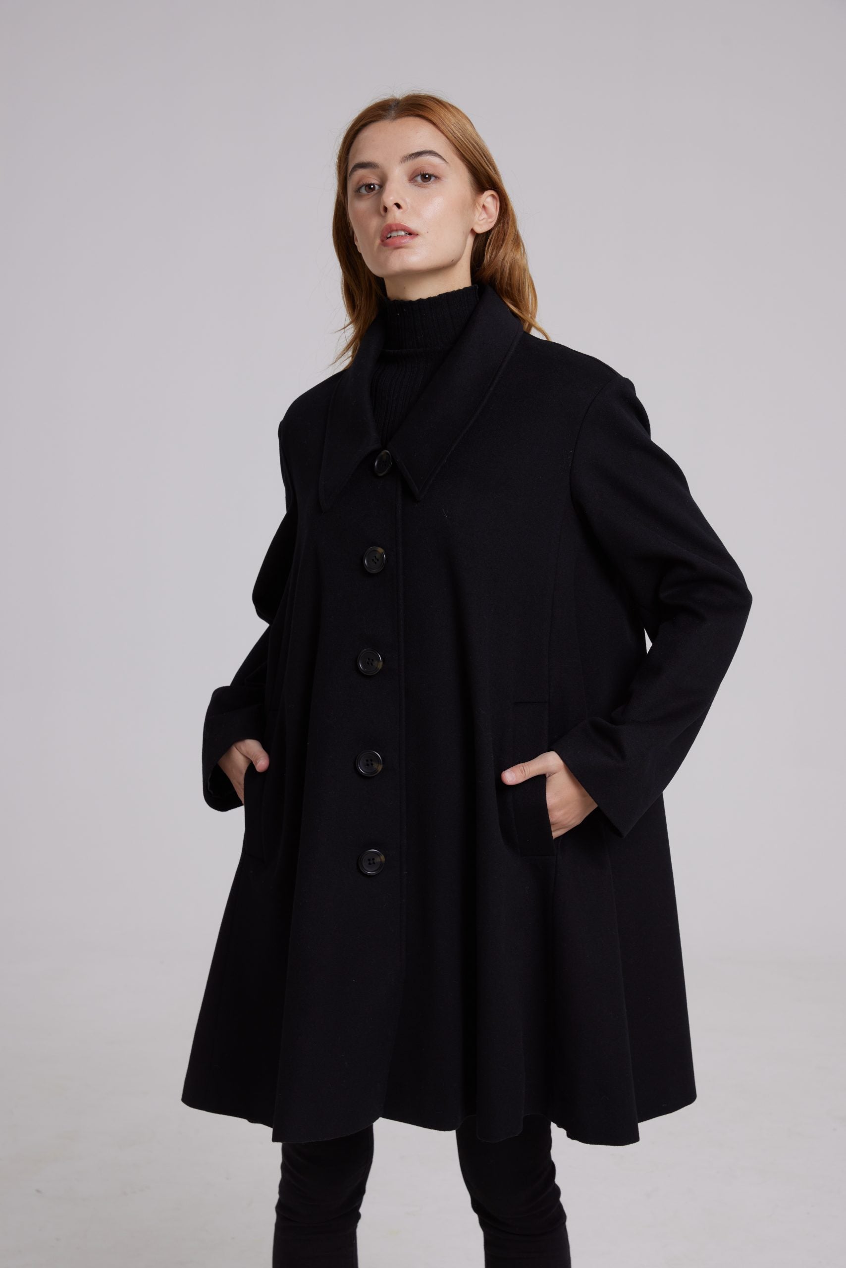 Cape-Shape Cashmere Coat image 1