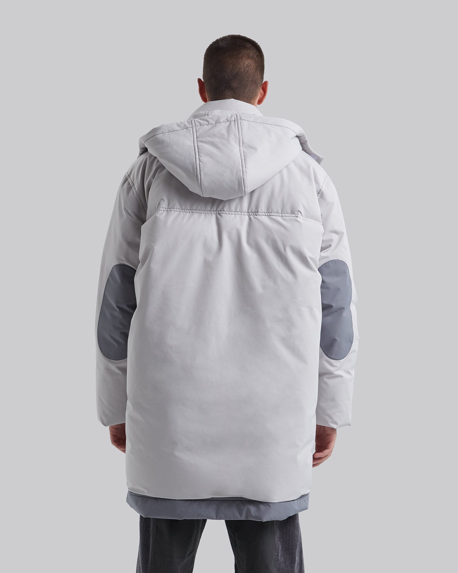 Elbow-Patch Long Down Jacket image 4