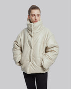 Faux-Leather Puffer Jacket image 1