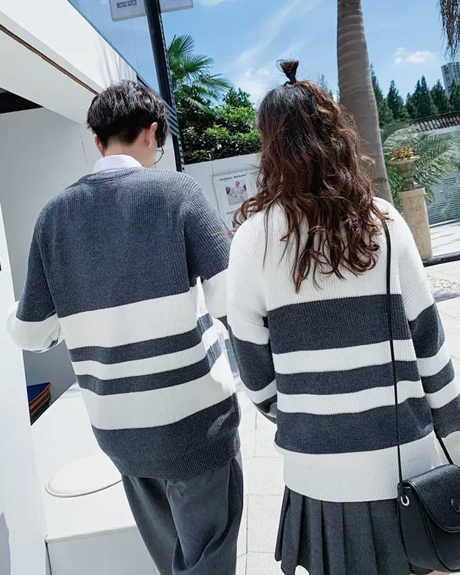 Striped Crewneck Knit Jumper image 1