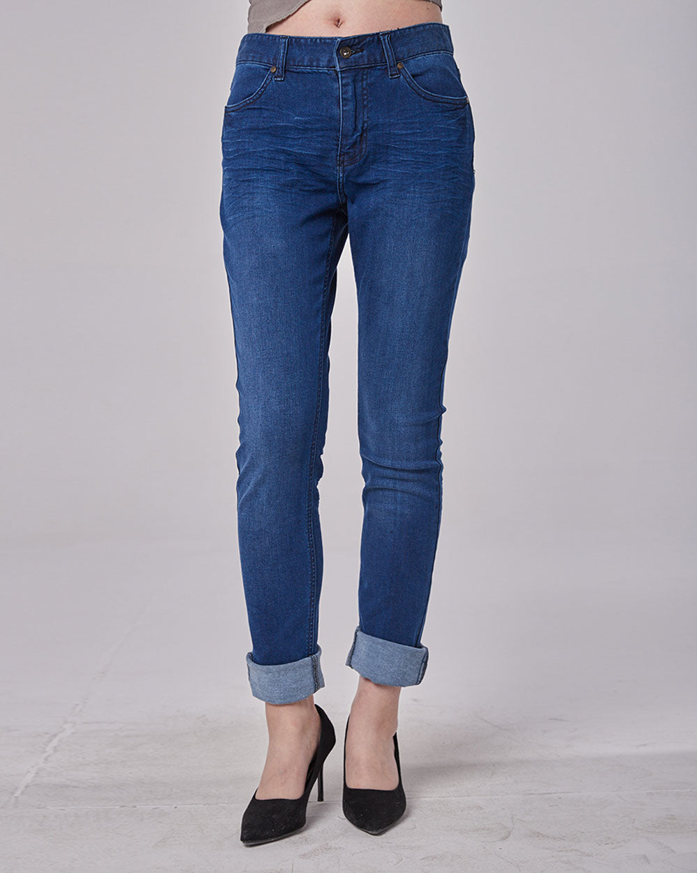 Women's Slim Leg Pull on Jeans - Blue, L image