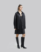 Faux-Leather Shirt - Black, L image