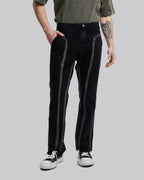 Contrast Trim Flared Jeans image 1