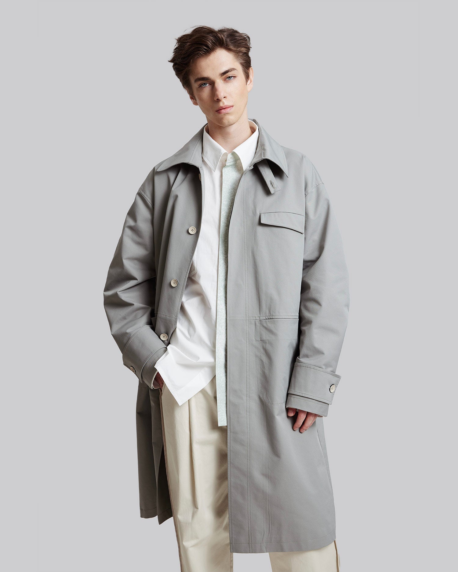 Trench Coat in Cool Grey image 1