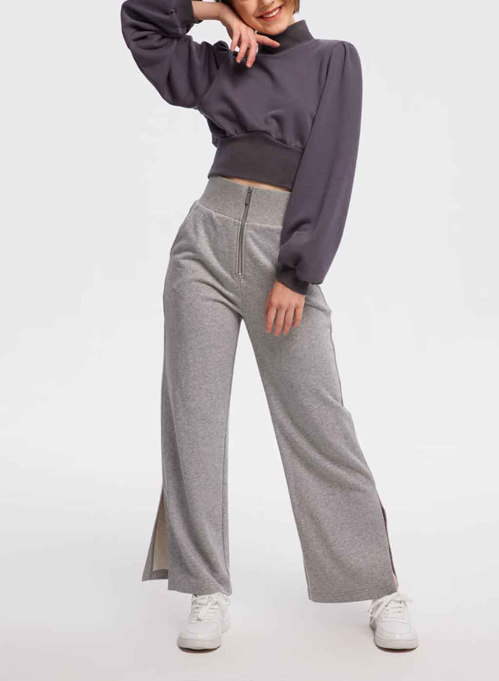 Vintage Mock Neck Sweatshirt - Graphite, S image