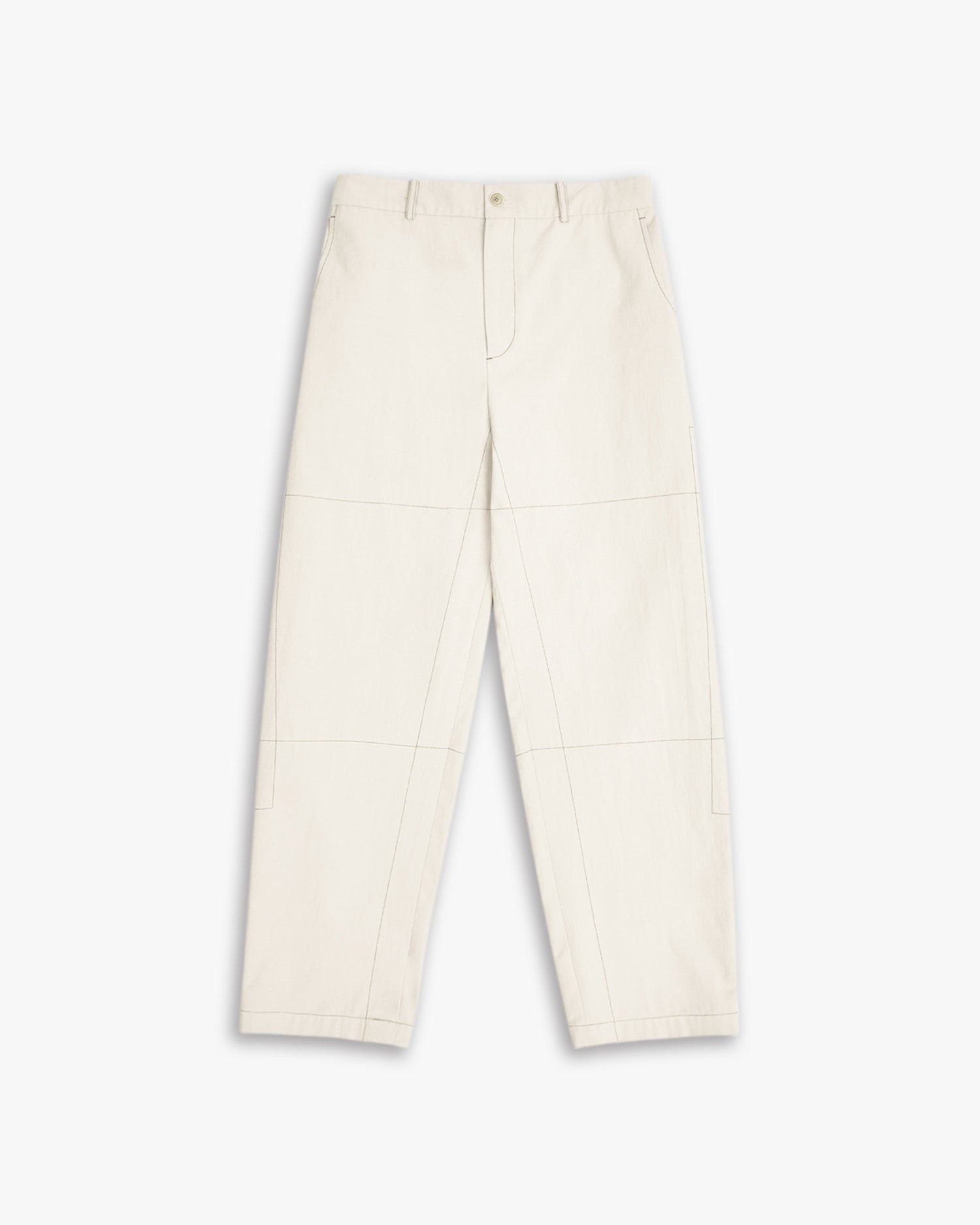 All-Cotton Ankle-Length Pants - White, XL image