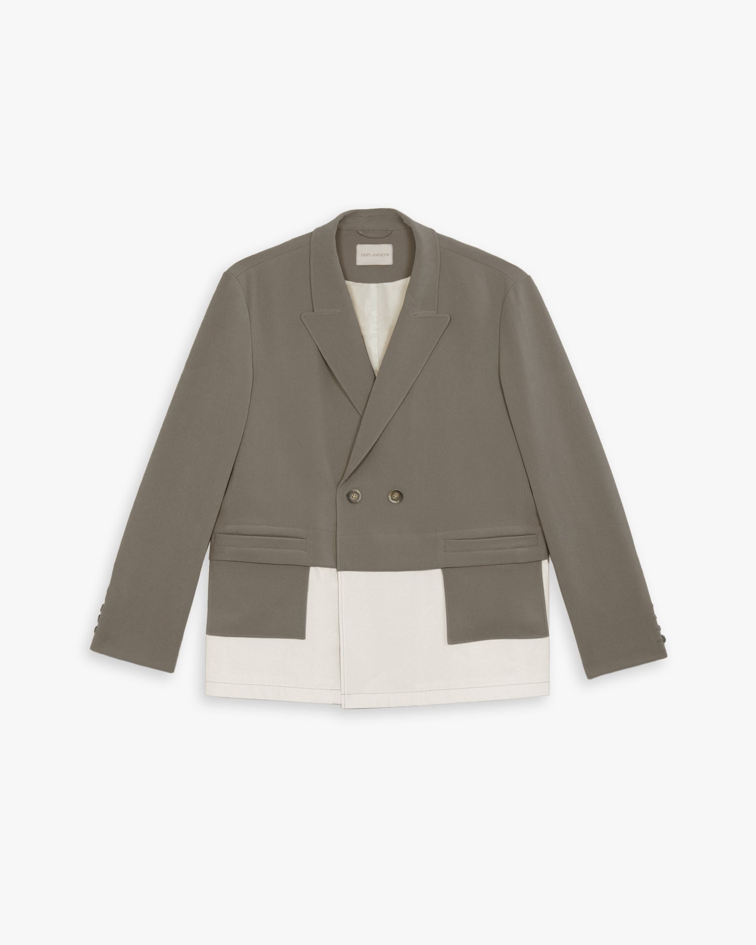 Faux Two-Piece Blazer - Greige, S image