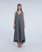 Silky Open Back Long Dress - Glacier Grey, OS image