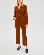 1 X Front Slit Wide-Leg Trousers - Russet, S image