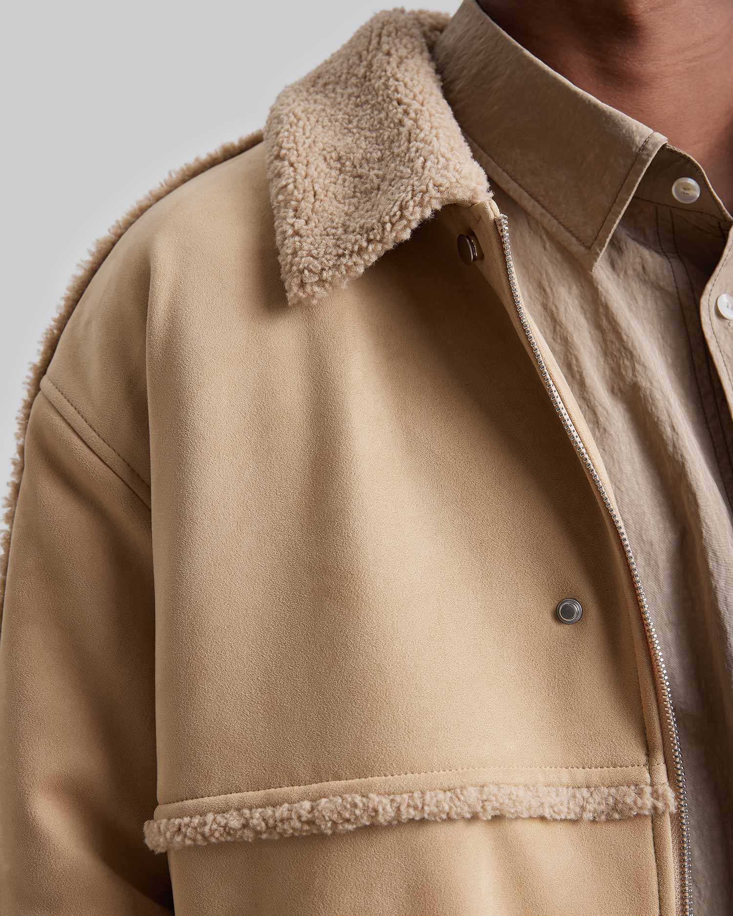 Suede Jacket with Fleece Lining image 4
