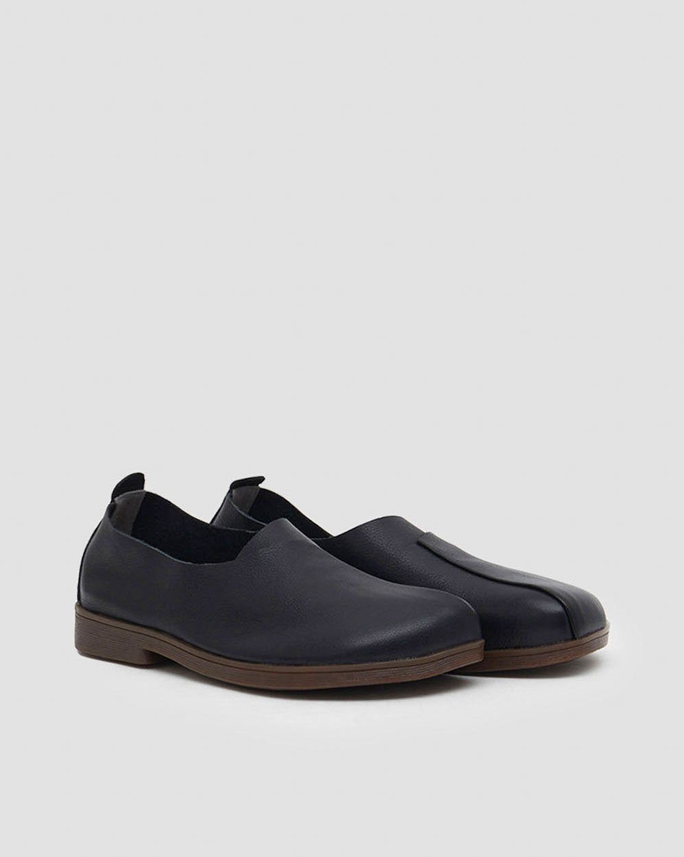 Slip-On Flat Shoes In Leather - Black, 6 image