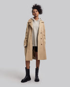 Double-Breasted Coat in Light Coffee - Camel, XS image