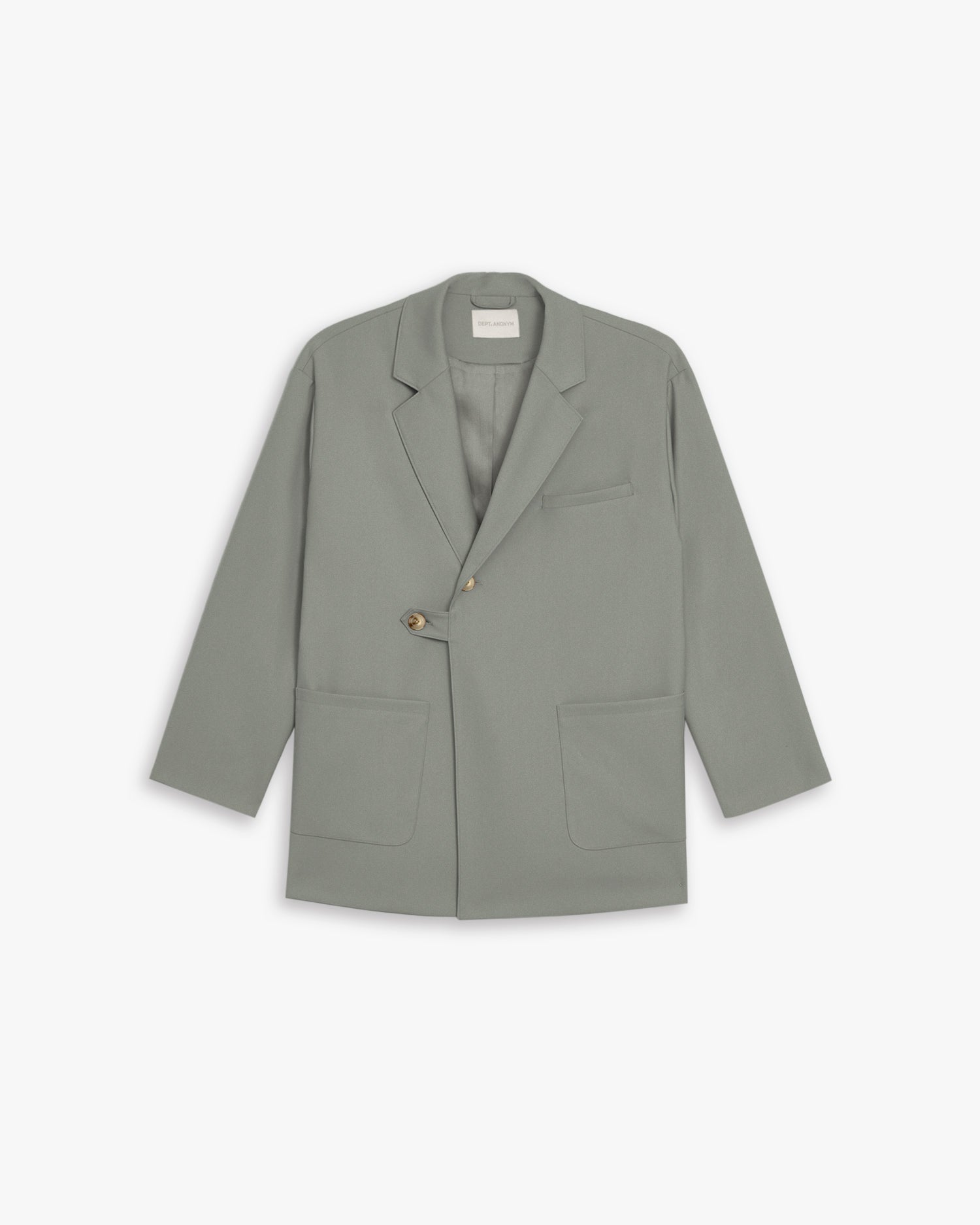Single-Button Patch Pocket Blazer - Grey Green, M image