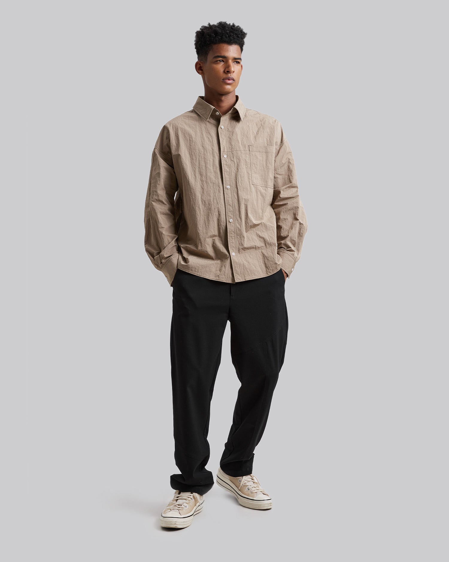 All Black Pants with Splits - Black, XL image