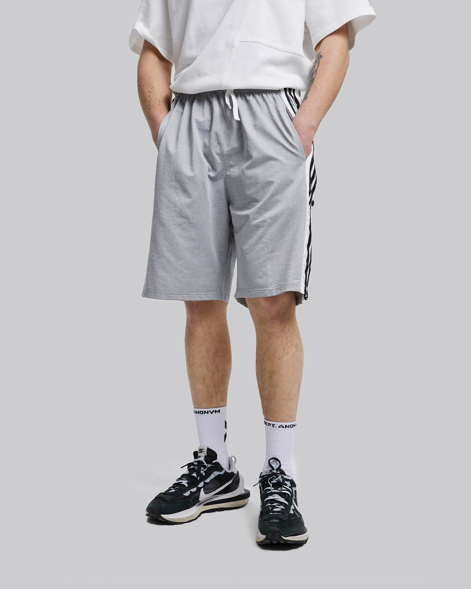 Track-Shorts with Buttoned &amp;Striped Sides image 1