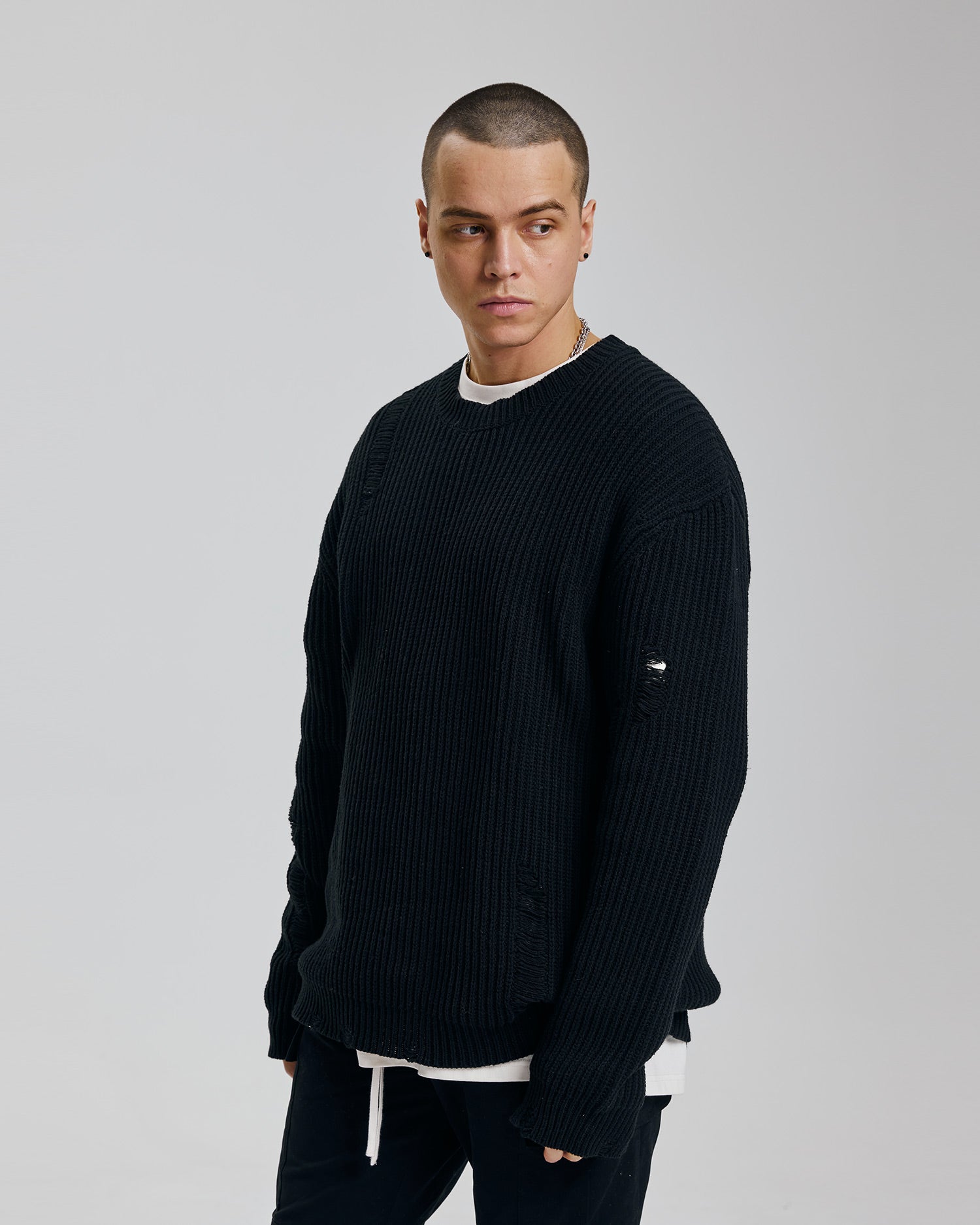 Distressed Crewneck Sweater image 1