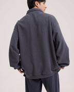 Plain Half-Zip Fleece Sweatshirt image 4