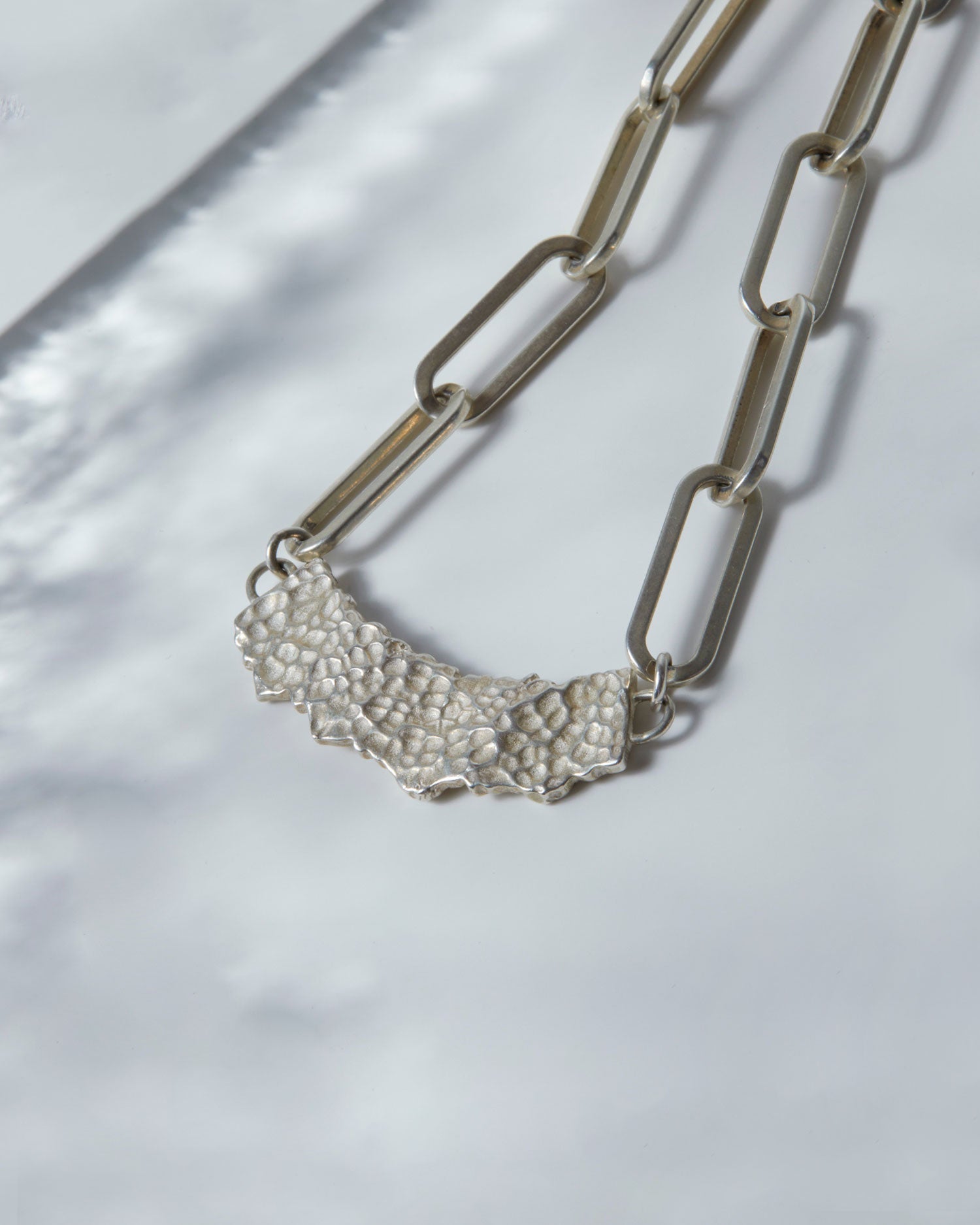 Silver Chain with Rough-Cut Plate image 2