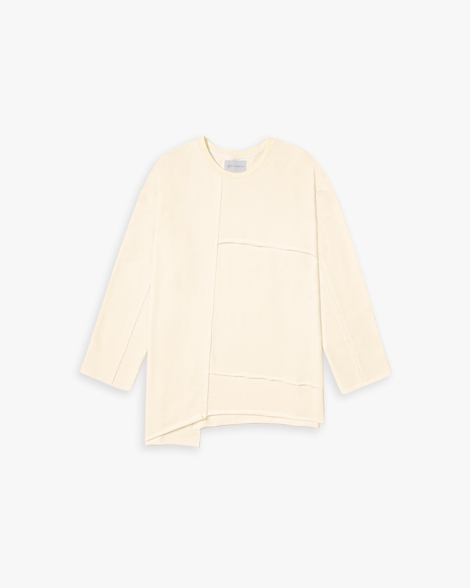 Paneled Long-Sleeve T-shirt - Ivory, M image