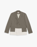 Faux Two-Piece Blazer - Greige, M image