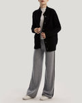 Button Front Wool-Yak Cardigan - Black, S image