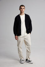 V-Neck Cardigan with Pockets - Black, S image