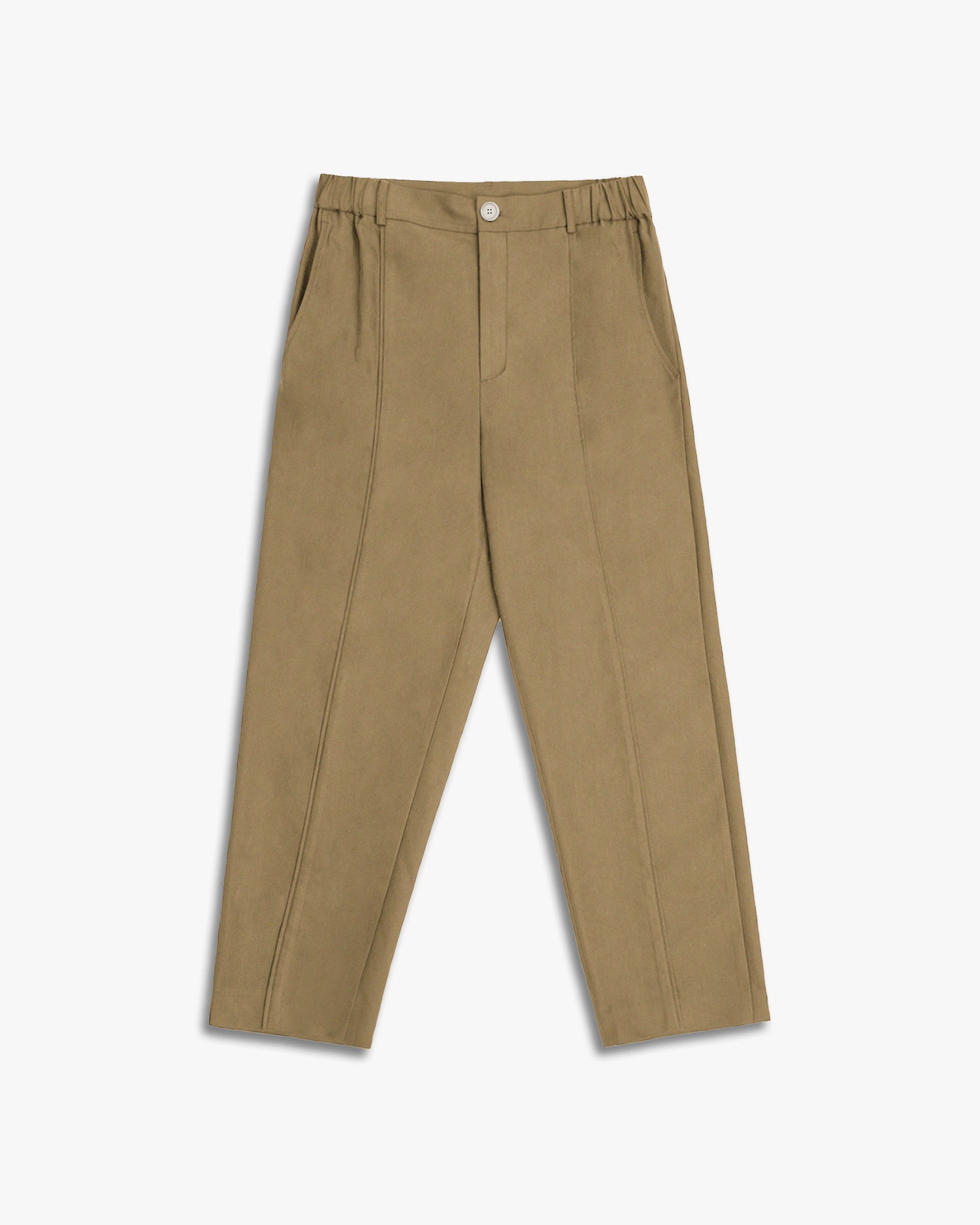 Cropped Roomy Pants - Khaki, XL image