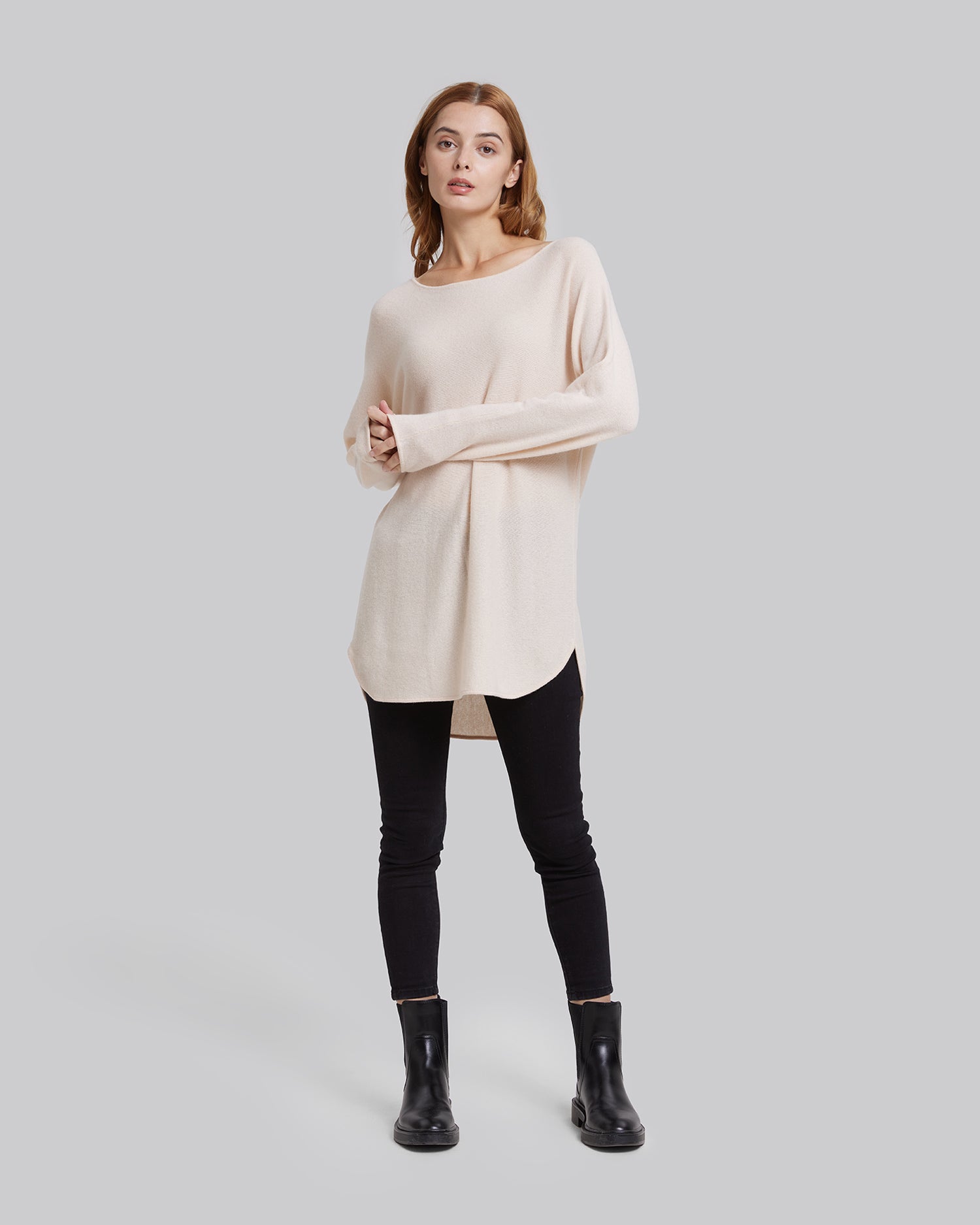 Boatneck Casual Cashmere Sweater - Lunar, M image