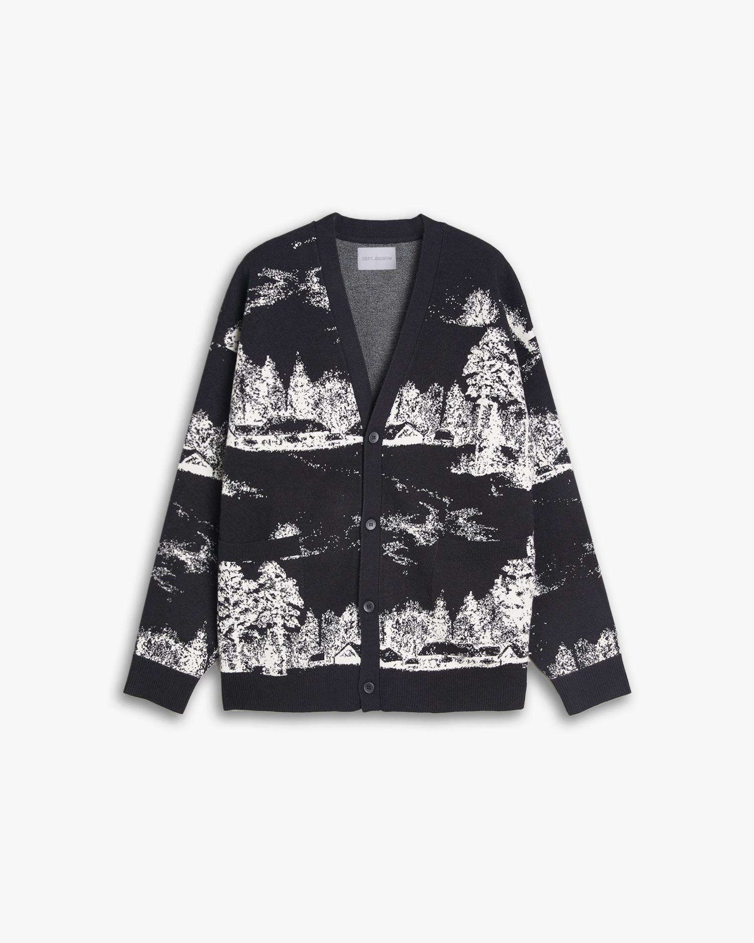 Buttoned Cardigan With Graphics - Black, M image