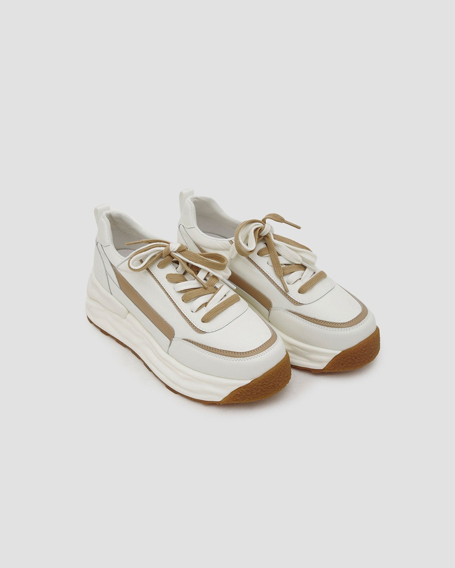 Two-Tone Platform Sneakers - Brown, 8 image