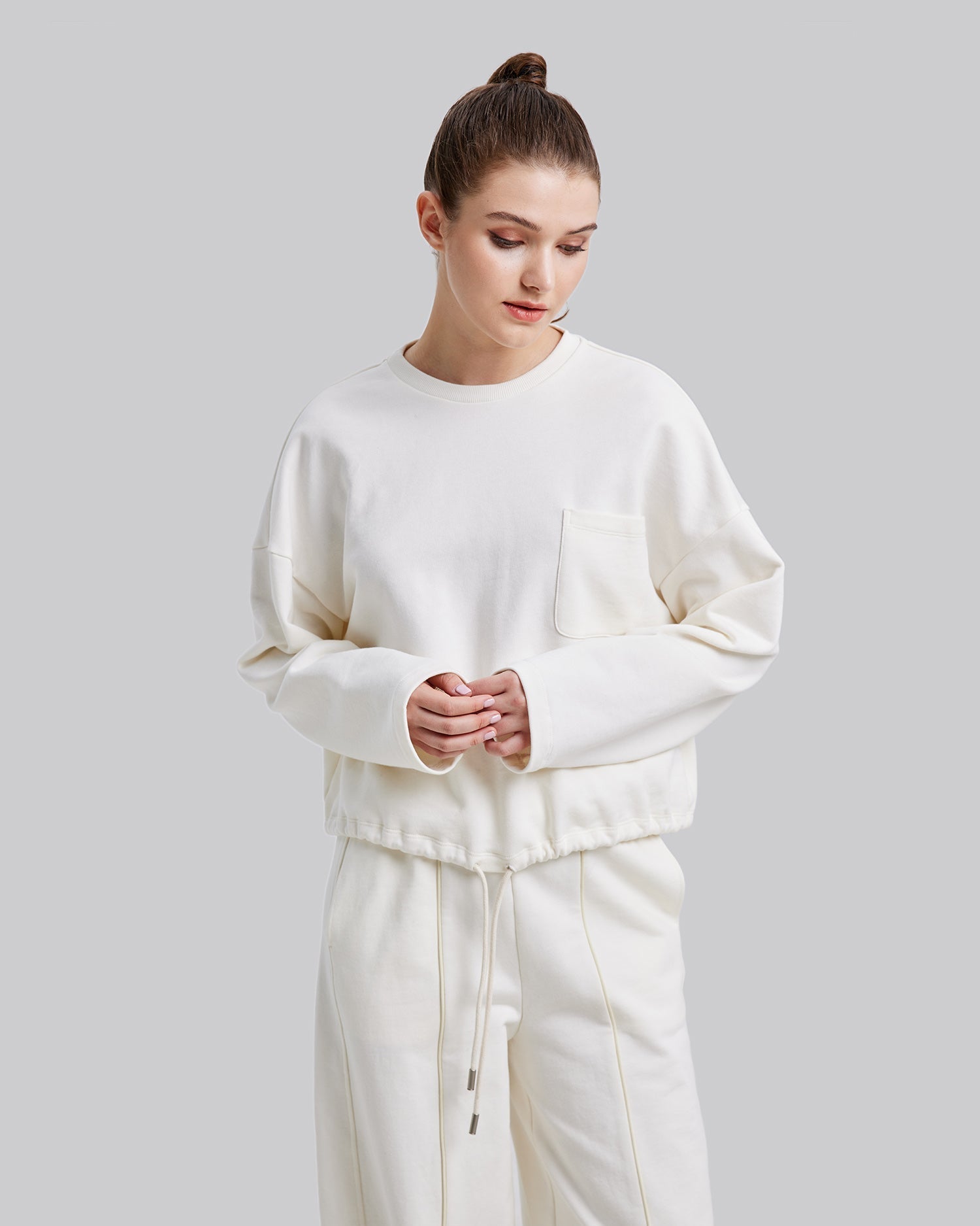 Cinchable Plain Sweatshirt image 1