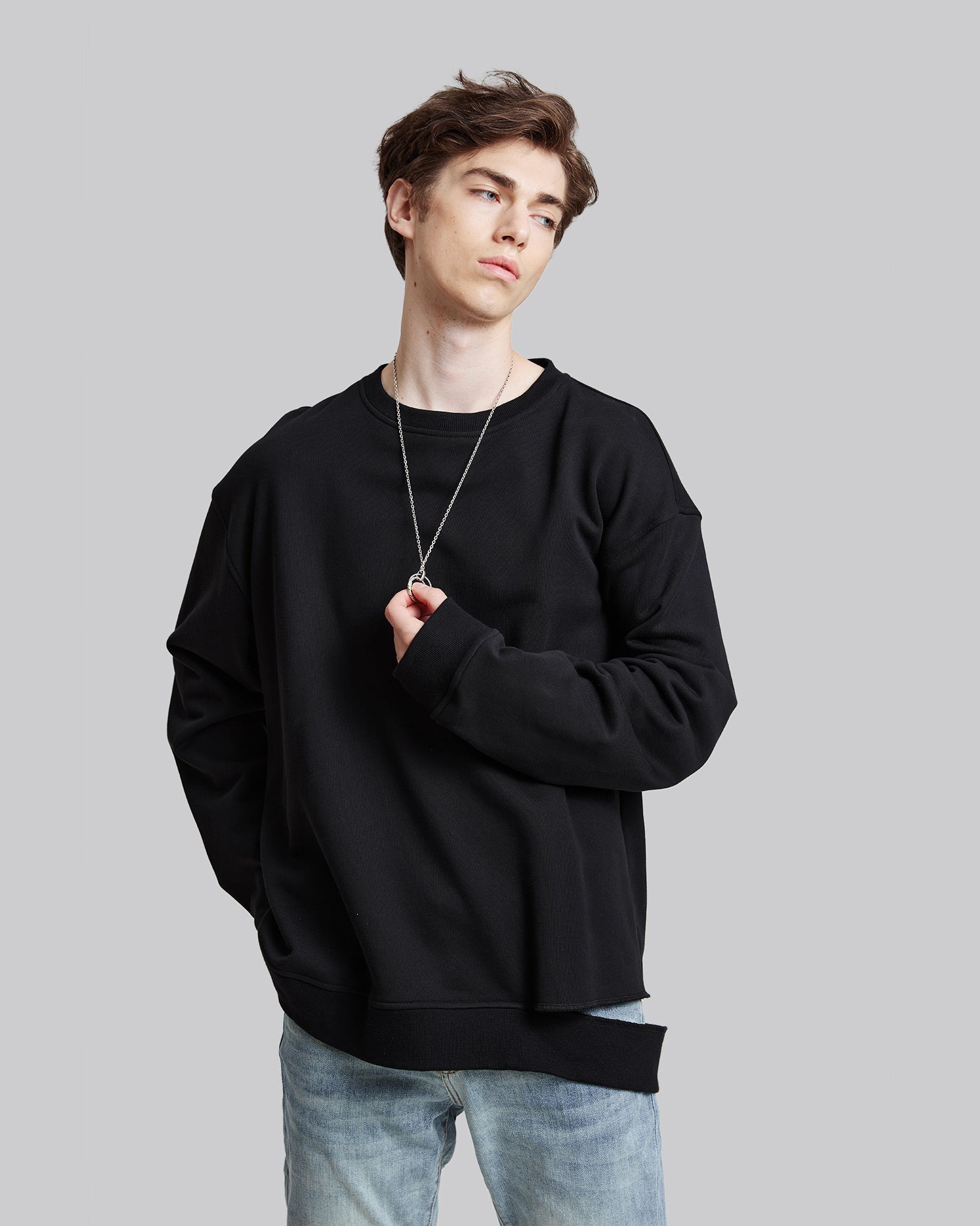 Cotton Ripped Sweatshirt image 1