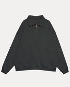 1 × Plain Half-Zip Sweatshirt - Charcoal, XL image