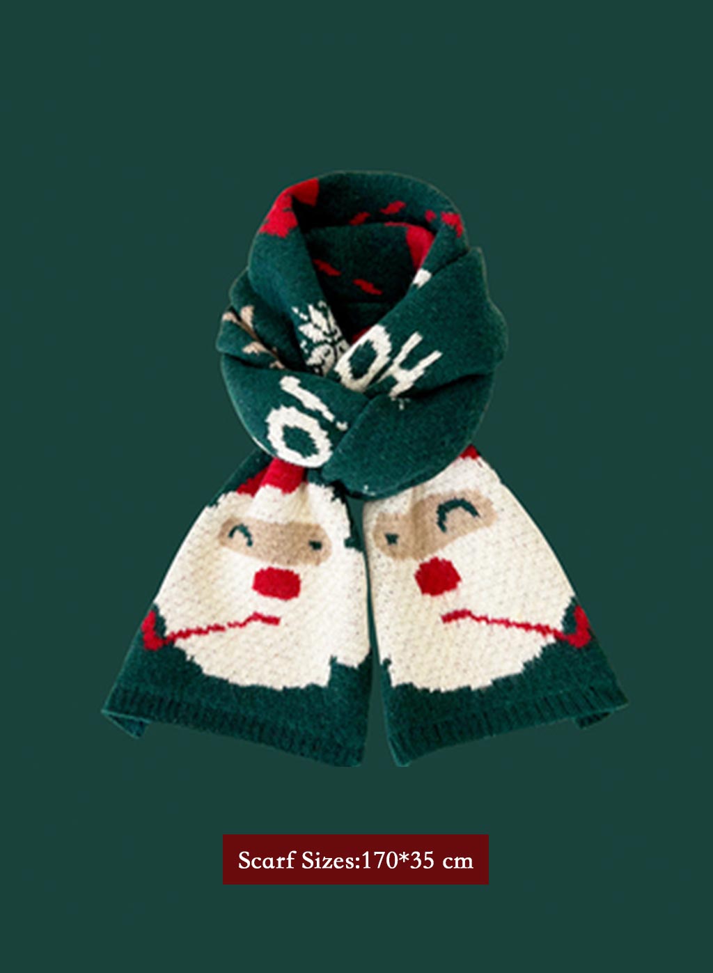 Winter Retro Warm Christmas Plaid Scarf - ForestGreen, OS image