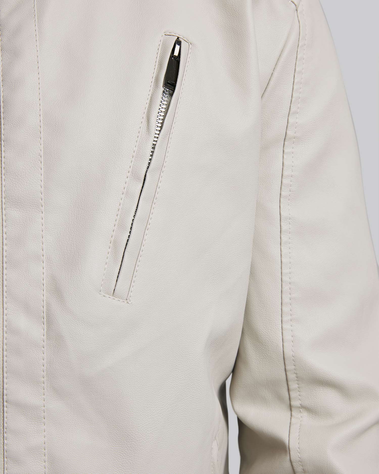Biker Jacket with Chest Zipper Pocket image 4