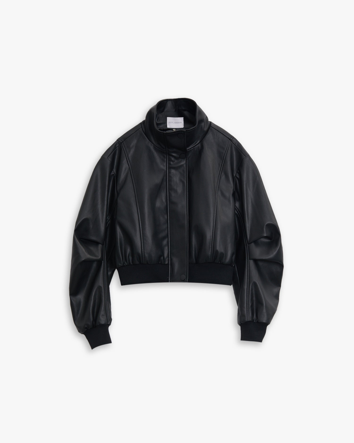 Faux-Leather Cropped Jacket image 0